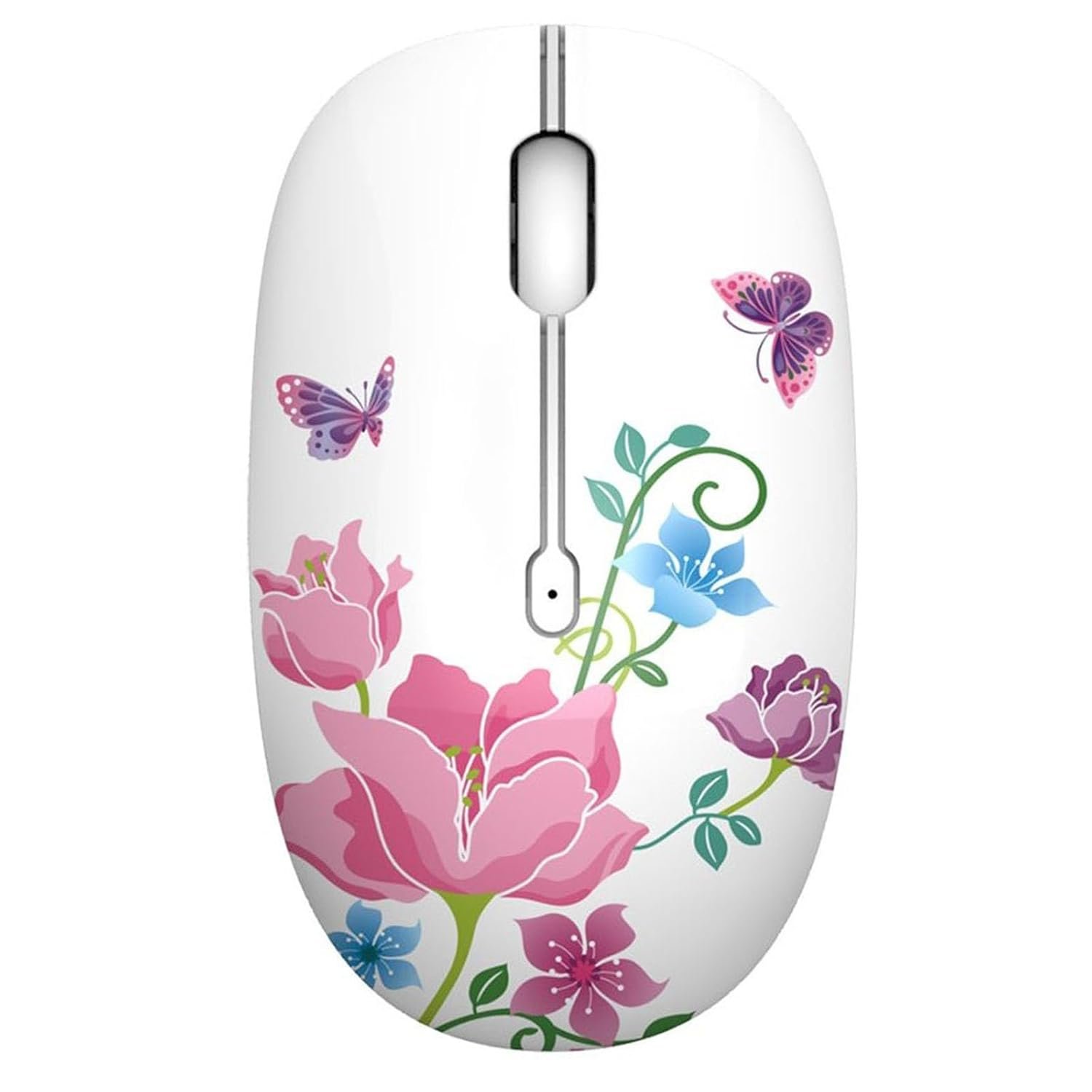 TENMOS M101 Wireless Mouse Cute Silent Mini Mice with Nano USB Receiver,2.4Ghz Optical Travel Mouse,3 Buttons,1600 DPI for Notebook, PC, Laptop, Computer, Macbook (butterfly)