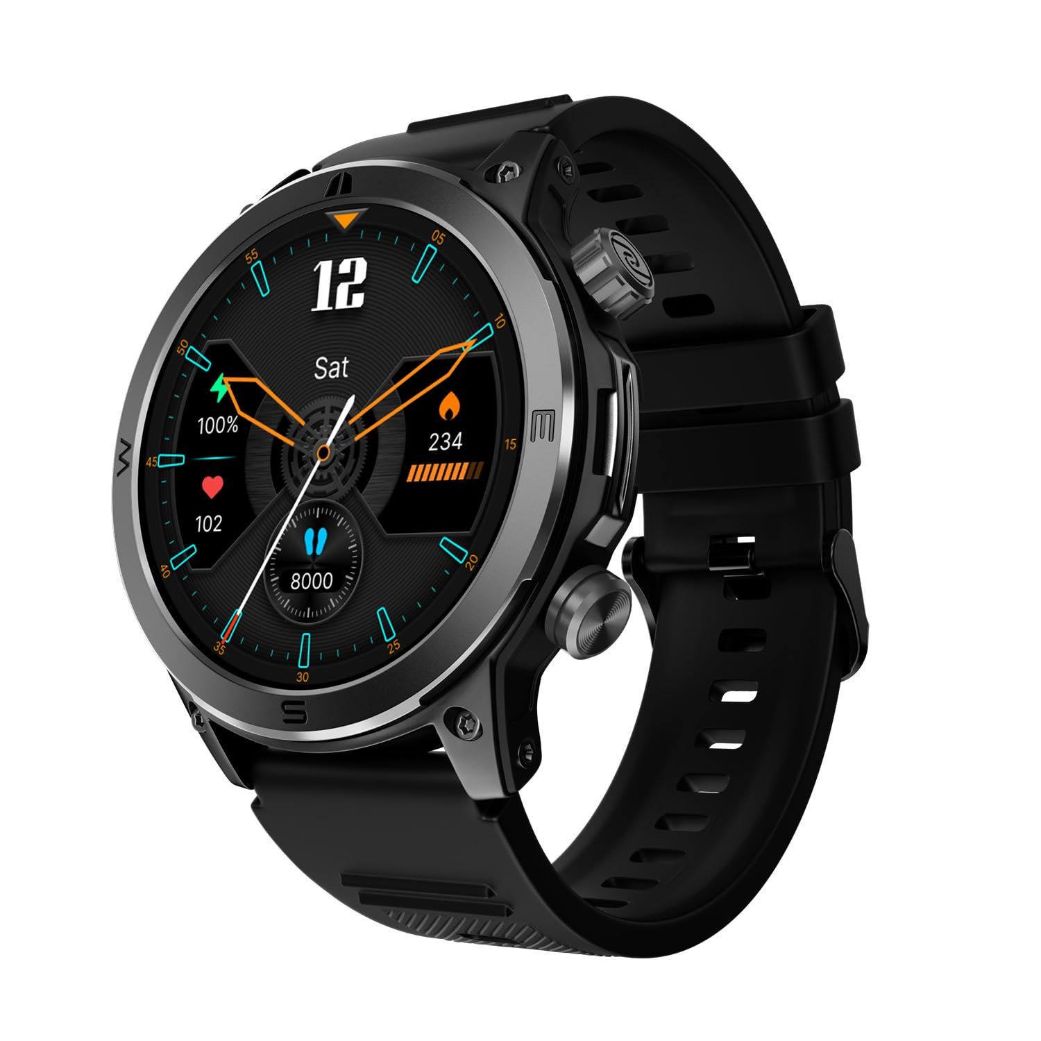 Noise Endeavour (Smartchoice) Rugged Design 1.46" AMOLED Display Smart Watch, BT Calling, SoS Feature, Rapid Health & 100+ Sports Modes- (Black)