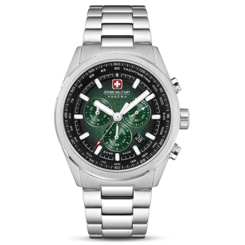 Swiss Military Hanowa SMWGI0004206 Pioneer - Swiss Made Round Green Chronograph - Watch for Men