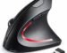 Ergonomic Mouse, Bluetooth and 2.4G Dual Mode Rechargeable Wireless Vertical Mouse, 800/1200/1600 Adjustable DPI, Quiet Clicks,6 Buttons,2.4GHz USB-A Optical Mice for Laptop/MacBook/PC/Desktop-Black