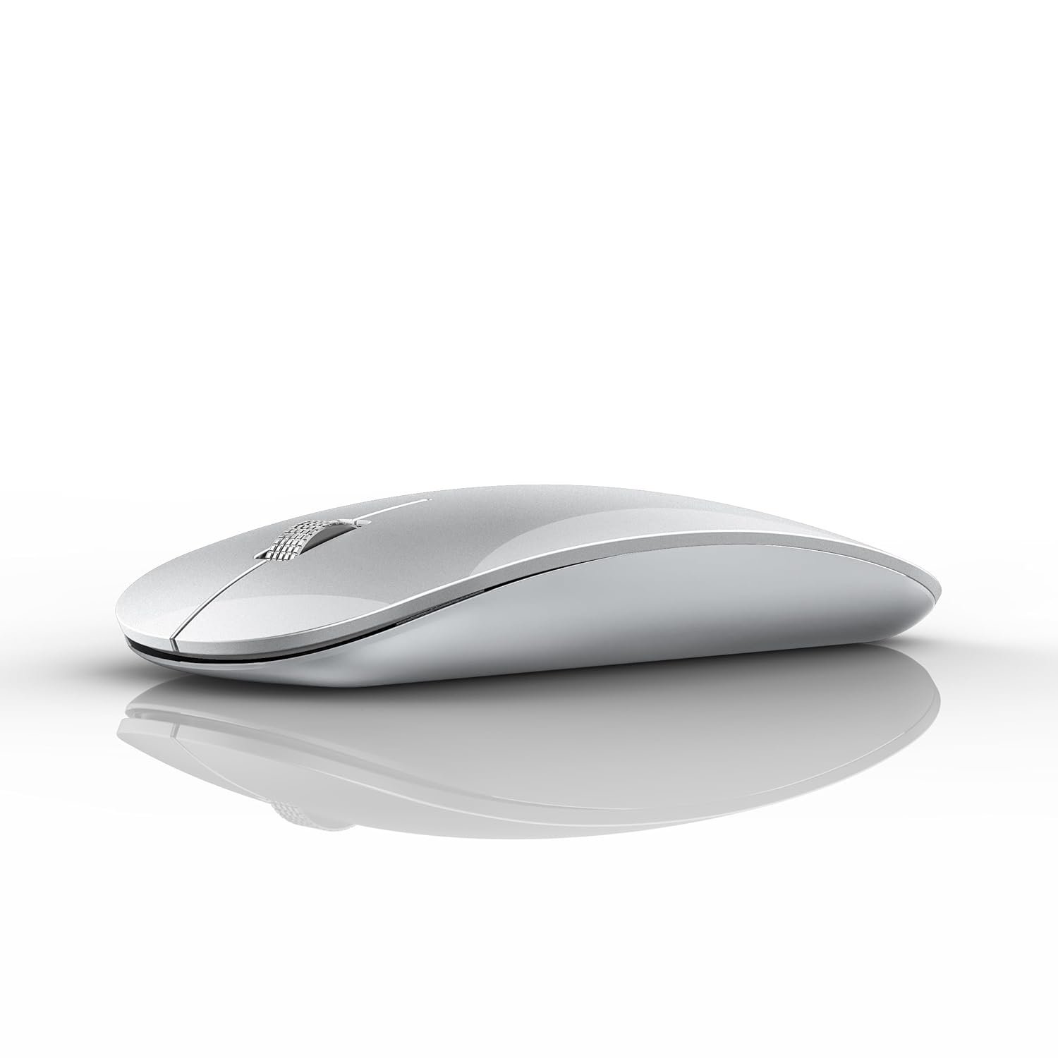 Offbeat - Atom Dual Bluetooth 5.1+5.1 & 2.4Ghz Wireless, Type-C Rechargeable 100 Hours Battery Silent Click Mouse, Triple Device connectivity Windows, Mac, iOS, Android (Silver)