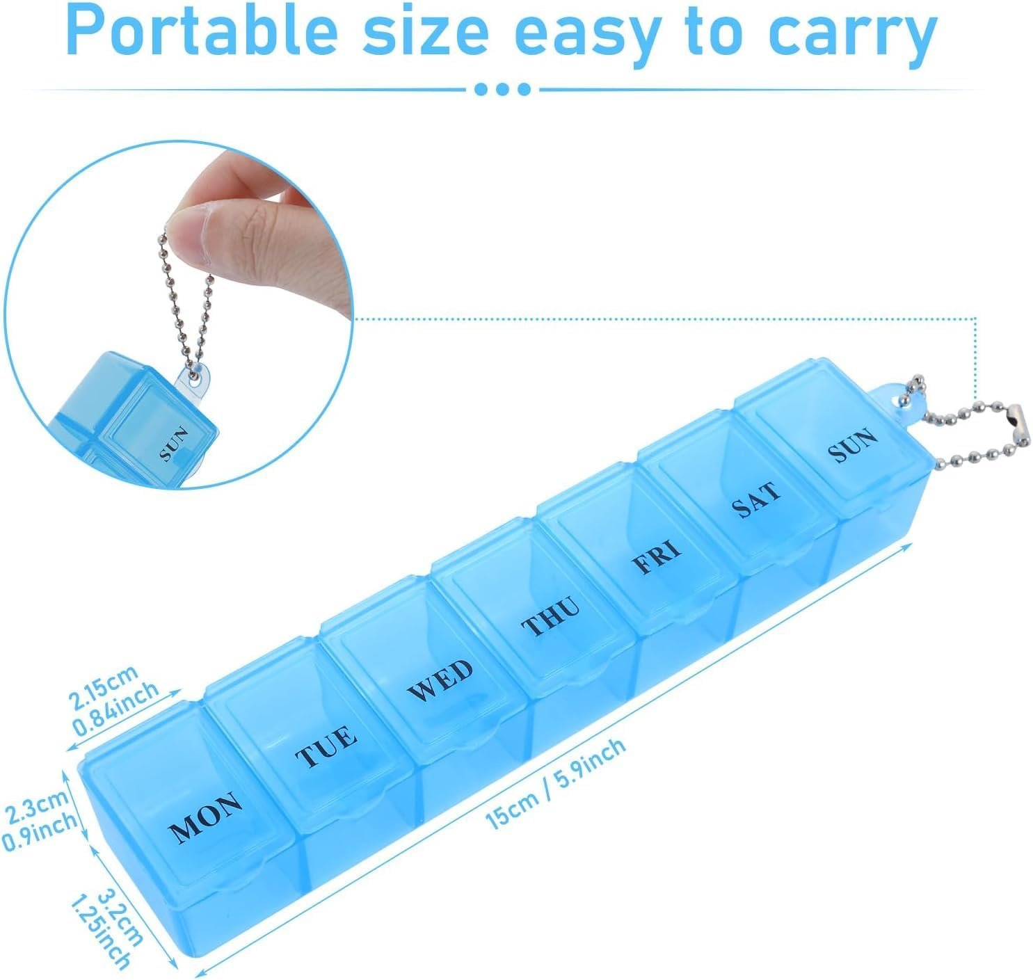 1Pc Single Line Weekly 7 Days 1 Time Portable Pill Tablet Medicine Storage Holder Organizer Manager Travel Box