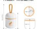Portable Capsule Pill Case, Small Round Travel Medicine Organiser with Silicone Carry Strap, Vitamin Supplement Container for Pocket and Purse (Black)