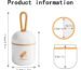 Portable Capsule Pill Case, Small Round Travel Medicine Organiser with Silicone Carry Strap, Vitamin Supplement Container for Pocket and Purse (Black)