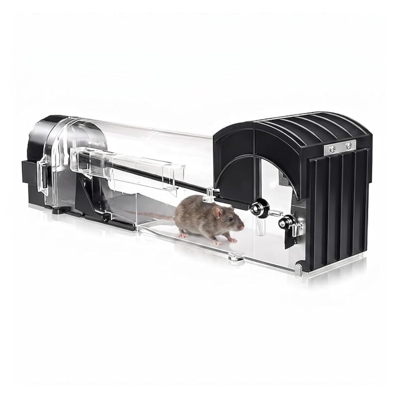 HiCare Smart Rat Trap Cage Keep Away Rats Large 33 cm|Transparent Acrylic Live Catcher | Mice Mukti Pinjra | Mouse House | Premium Device | Humane No-Kill, Washable & Reusable Rodent Trap | Pet-Safe