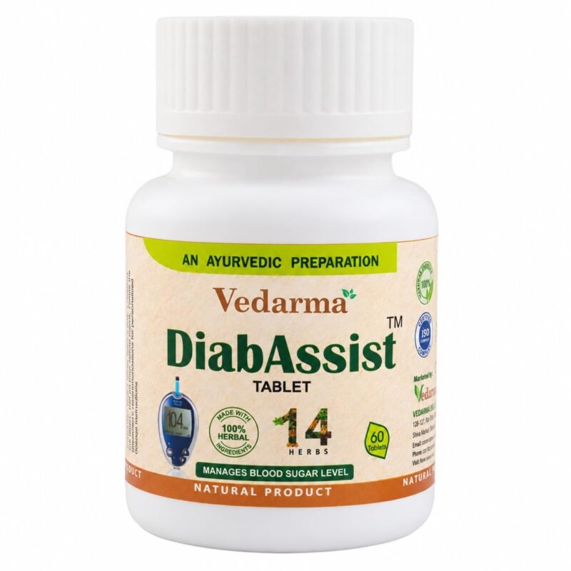 DiabAssist Tablet | Ayurvedic Diabetic Care Formula for Blood Sugar Management | Helps Maintain Blood Sugar Level | Energy Boost with Natural Herbs | 60 Tablets