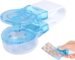 Portable Pill Puncher Tool with Storage Box, Tablet Blister Pack Opener and Dispenser, Easy Pill Remover for Medicines, Vitamins and Supplements, Blue