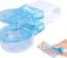 Portable Pill Puncher Tool with Storage Box, Tablet Blister Pack Opener and Dispenser, Easy Pill Remover for Medicines, Vitamins and Supplements, Blue