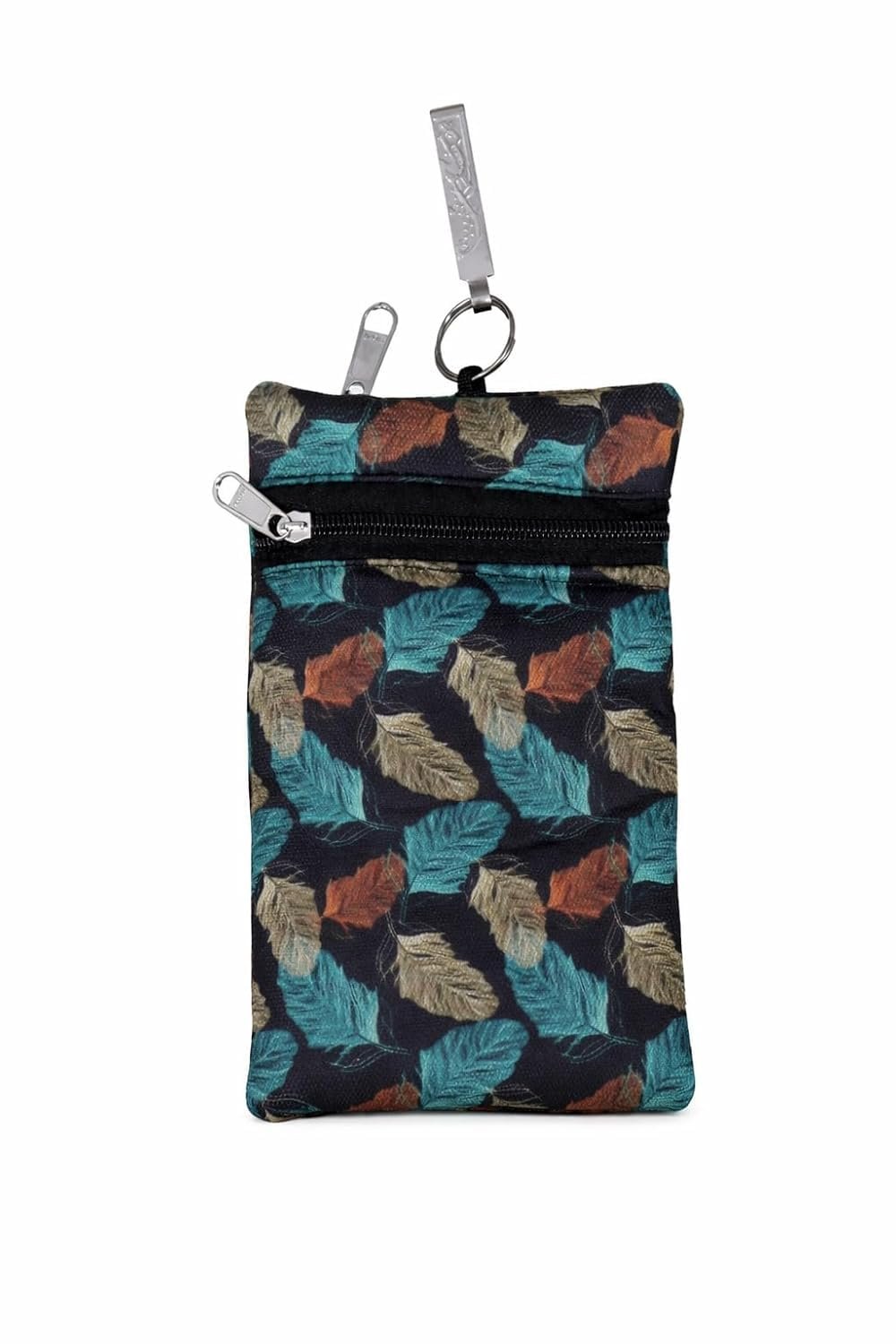 ZIAKO Women's Mobile Pouch with Waist Clip & Saree Hook, Printed Phone Holder with Zipper Pocket, Lightweight Hands-Free Mobile Carry Pouch for Travel, Shopping & Daily Use, (Random Color) Multicolor