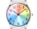Letoff Stylish Analog Woman/Ladies/Girls Watch, Round Colorful Rainbow Dial, Silicone Strap, 30M Water Resistant，Wrist Watch for Woman