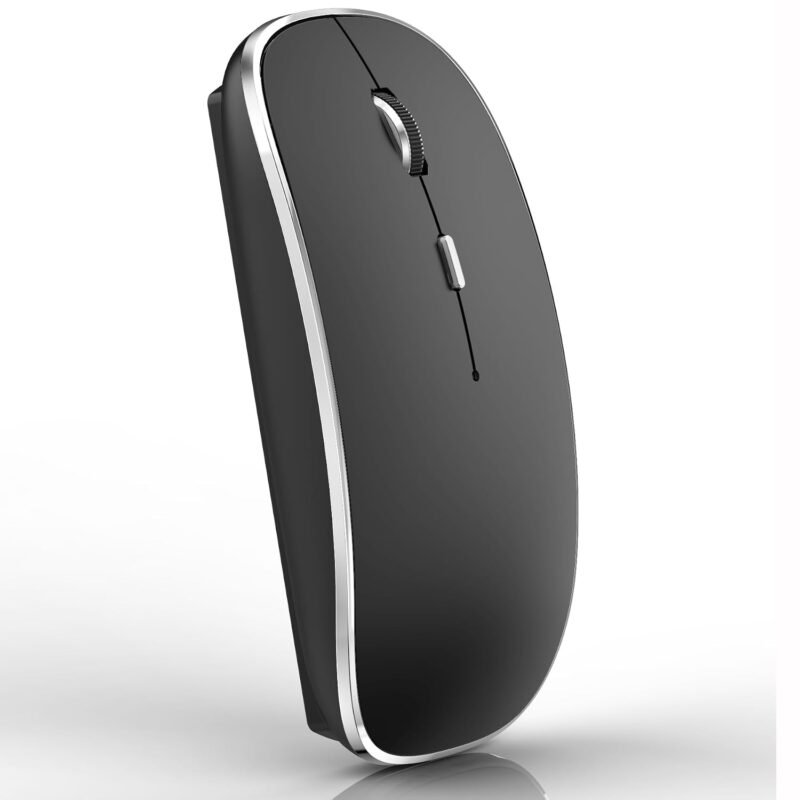 Wireless Mouse for MacBook Pro MacBook Air Laptop Mac iMac Desktop Computer (Black Silver)