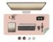 Bellblock Large Extended Reversible Desk Mat/Mouse Pad/Gaming Pad for Office/Home| Vegan Leather | Anti-Skid, Slip-Resistant, Splash-Proof | Pink & Green | 90x45cm