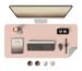 Bellblock Large Extended Reversible Desk Mat/Mouse Pad/Gaming Pad for Office/Home| Vegan Leather | Anti-Skid, Slip-Resistant, Splash-Proof | Pink & Green | 90x45cm
