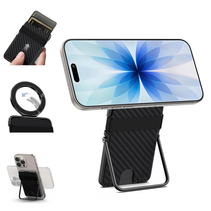ZORBES® 8mm Ultra Slim Mag-Safe Wallet with Adjustable Phone Stand