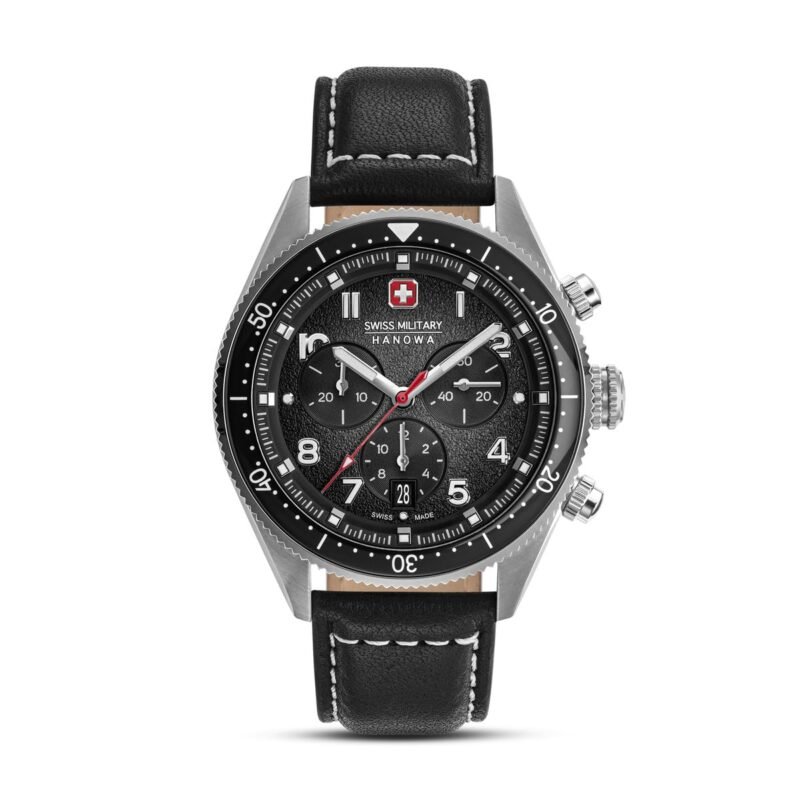 Swiss Military Hanowa SMWGC0003801 Afterburn Chrono - Swiss Made Round Black Chronograph - Watch for Men