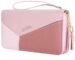 Women Zip Around Long Wallet with Wrist Strap, Two-Tone Pink Card and Phone Holder