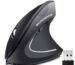 atdaraz 2.4G Wireless Vertical Ergonomic Optical Mouse, 2400DPI, 4 Buttons and 1 Wheel for Laptop, Desktop, PC, MacBook - Black
