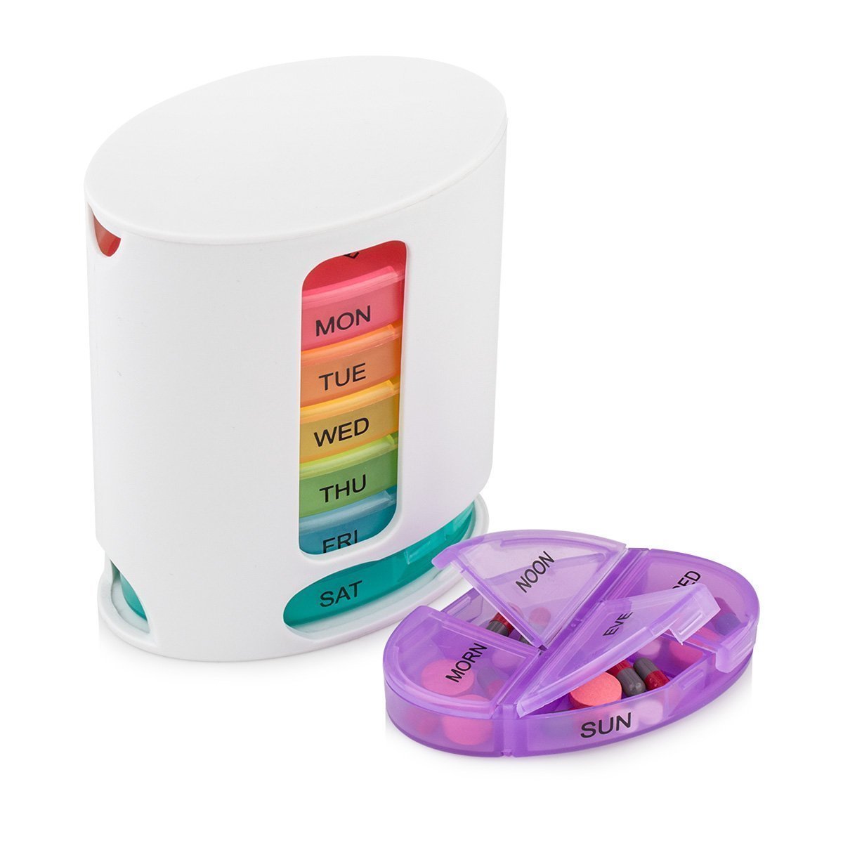 Medicine Storage Pill Pro box organizer with 7 single box and 4 daily compartments