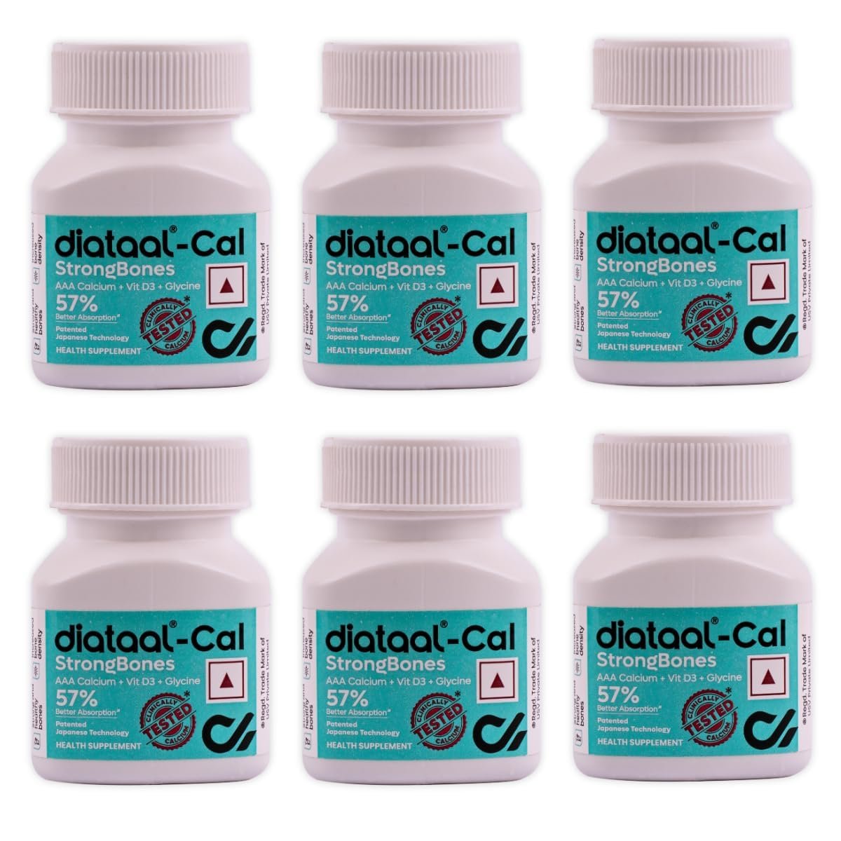 Diataal Calcium supplement for Men & Women | 57% Better Absorption | AAA Cal 500mg + D3 (400 IU) |Calci and Vitamin D3 Tablets | Strong bones & Joint Health|180 Tablets