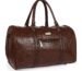 Fur Jaden Brown Textured Leatherette Stylish & Spacious Weekender Duffle Bag for Travel for Men and Women