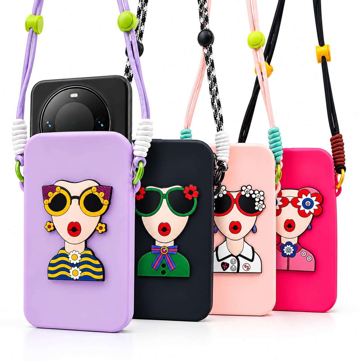 Silicone Mobile Phone Sling Bag, Multicolor, Pack of 1