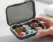 Portable Pill Organizer Box with 6 Compartments | BPA Free Medicine Storage Case | Daily Tablet & Vitamin Holder | Moisture Resistant Travel Pill Box | Pocket Size Medicine Organizer for Men & Women - Black