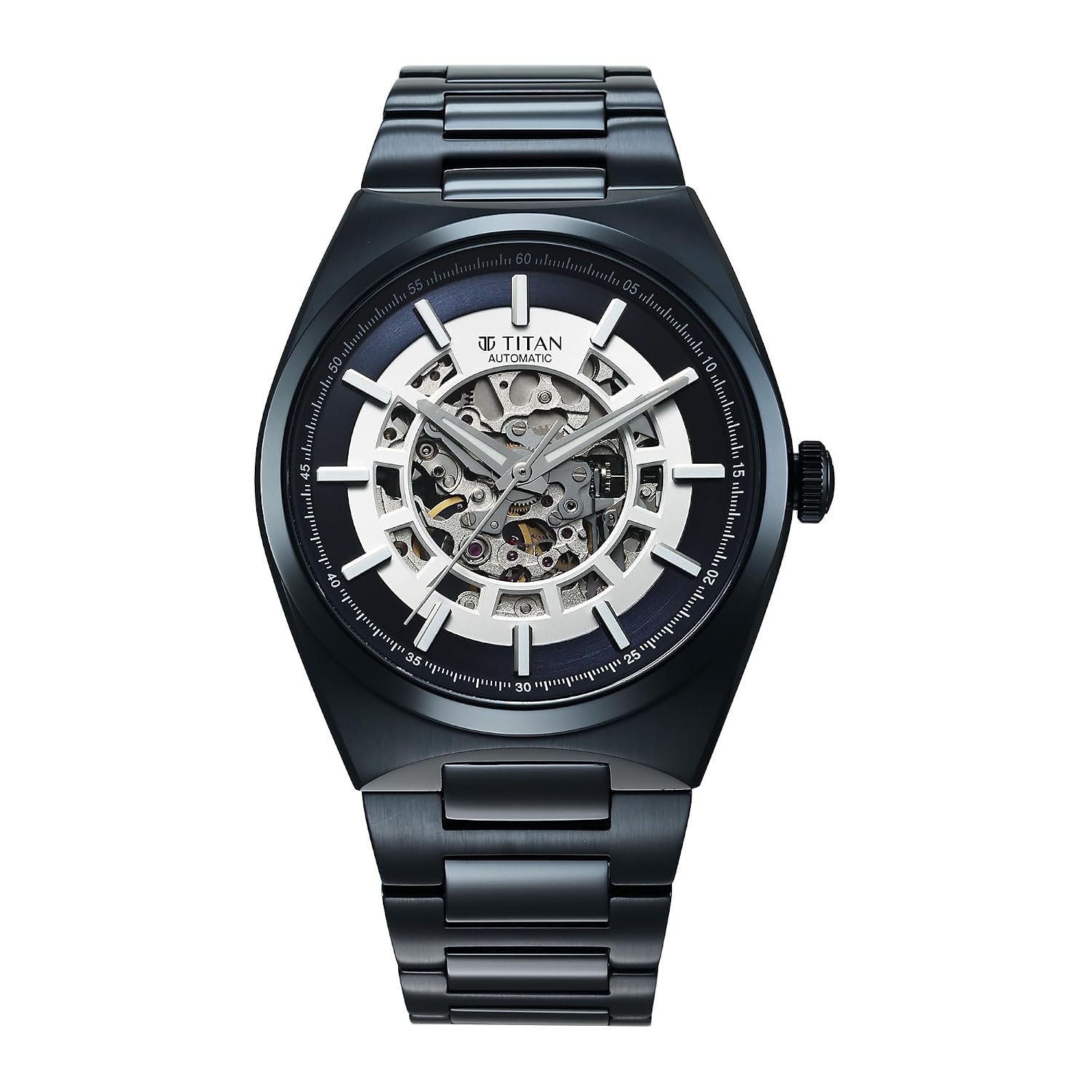 Titan Nexus Skeletal Automatic Analog with Blue Dial Blue Stainless Steel Strap Watch for Men - 90221QM03
