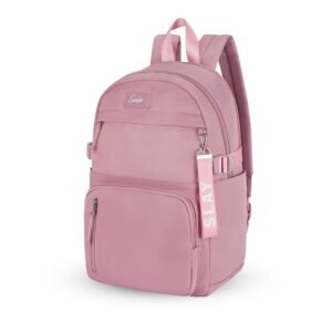 Genie Berry Laptop Backpack for Girls (16L) | Modern Office, College & Travel Laptop Backpack | Multi-Compartment, Padded Laptop Sleeve, Lightweight, Ergonomic Straps | Pink