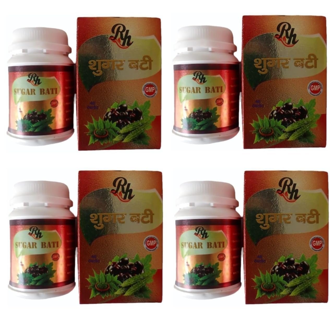 RH Sugar Bati pack of (40 tab×4 bottle) 100% Ayurvedic product