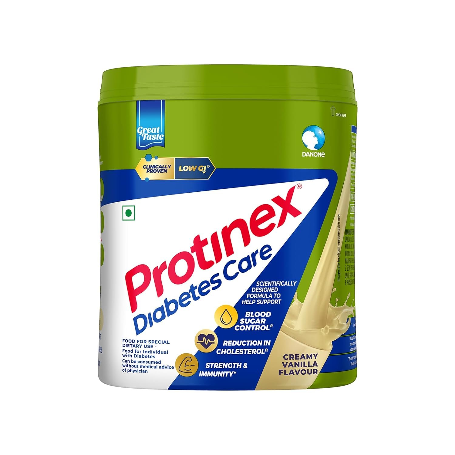 Protinex Diabetes Care, Creamy Vanilla, 400g |59% less post meal sugar spikes from day 1| High protein | High fibre & Clinically proven low GI formula