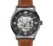 TIMEX Automatic Watch for Man with Blue Round Dial & Blue Leather Strap Band Water Resistant Men's Wrist Watches