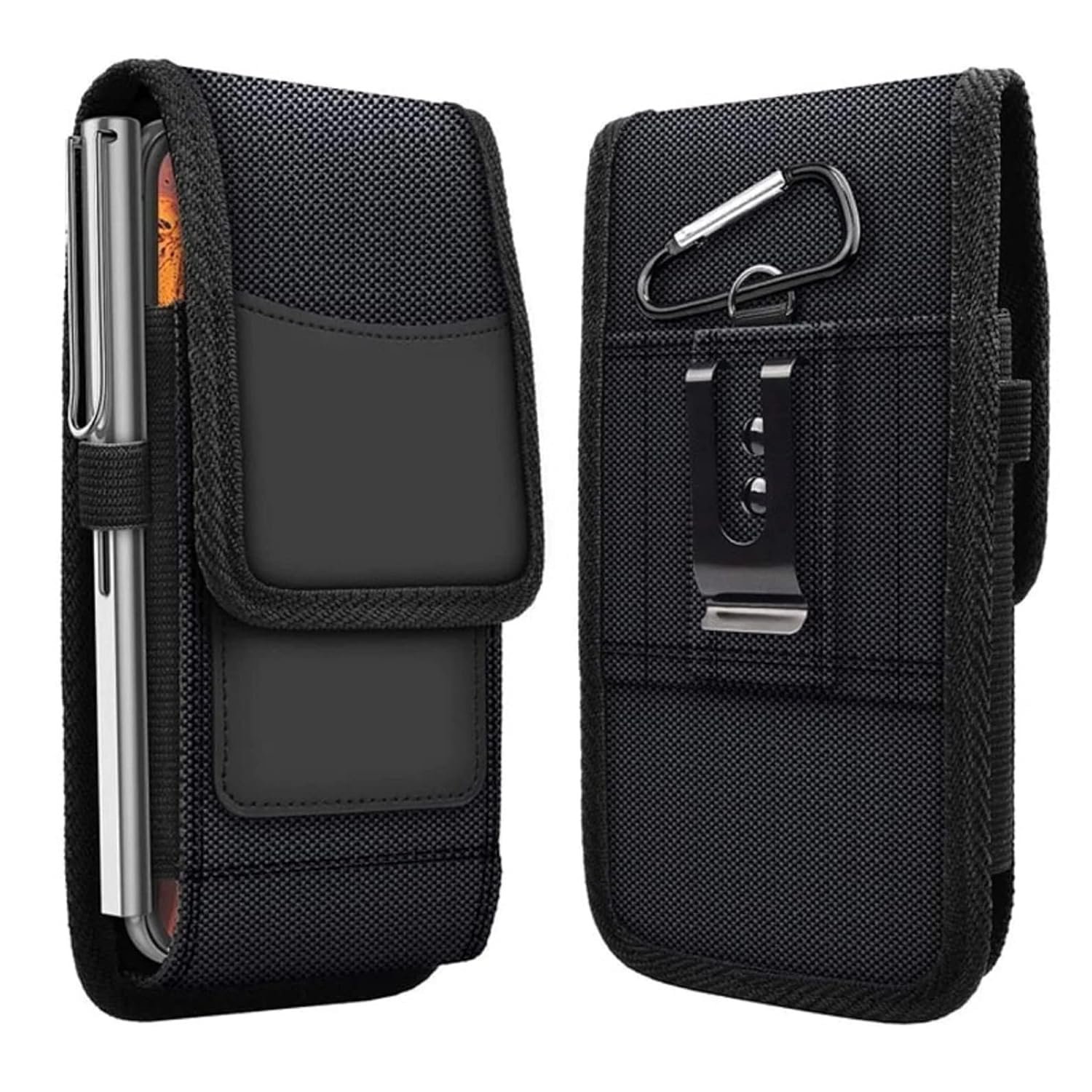 Anti-Scratch Nylon Phone Holster Clip On Phone Holster Protective Case for iPhone, Samsung Galaxy Note 20/10+ Plus 5G, 2 in 1 Phone Card Holder with Carabiner, Gift for Men, Husband