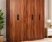 Mosaic 5 Door Wardrobe | Vintage Sheesham Finish Engineered Wood Almirah for Bedroom | Spacious Lockable Storage Cabinet | Free Installation | 3 Year Warranty