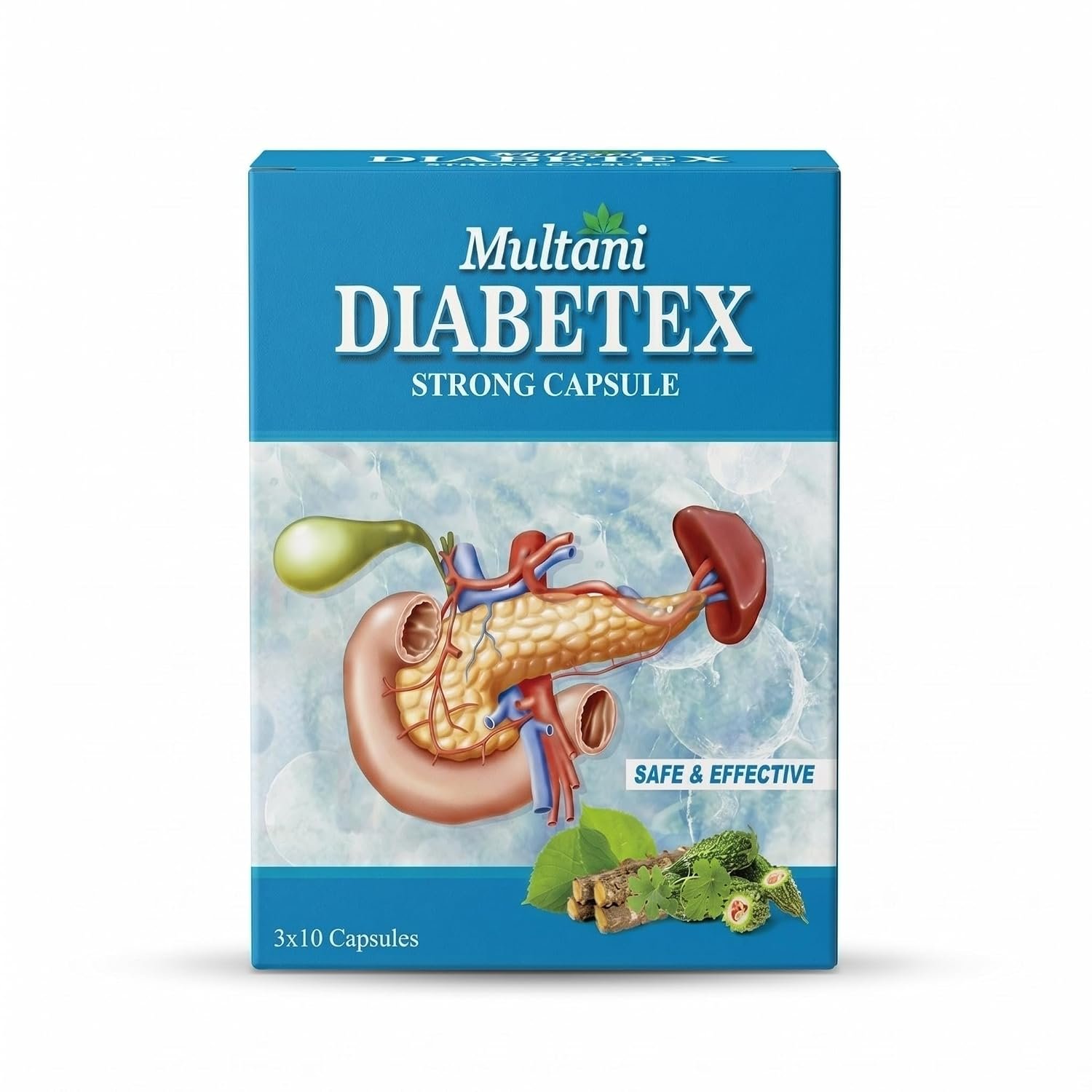 Multani Diabetex Strong Capsule | Ayurvedic Blood Sugar Support Supplement with Jamun, Karela, Giloy, Methi & Gurmar | Supports Healthy Glucose Metabolism | 30 Capsules