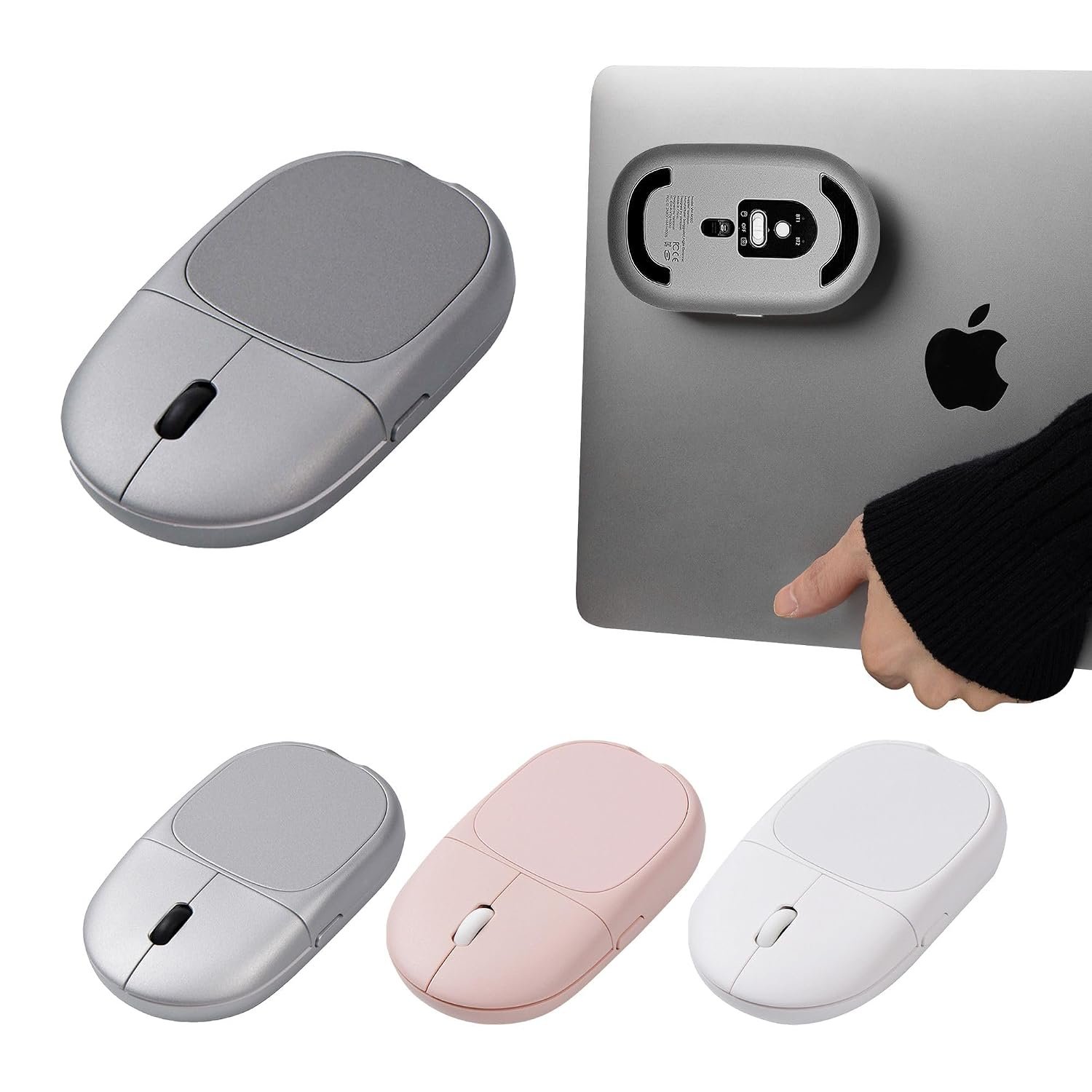 Magnito Magnetic Bluetooth Wireless Mouse for Travel, Quiet Clicks