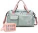 BEULPTN Small Gym Bag for Women, Travel Duffel Bag Carry On Weekender Bag with Shoe Compartment, 05#Green, Gym Bag & Toiletry Bag