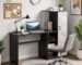 Ruby Study Table | Engineered Wood Computer Desk with Storage Cabinet & Open Shelves | Home Office Study Table| Black Wenge White Stone Finish | 3 Year Warranty | Free Installation