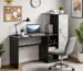 Ruby Study Table | Engineered Wood Computer Desk with Storage Cabinet & Open Shelves | Home Office Study Table| Black Wenge White Stone Finish | 3 Year Warranty | Free Installation