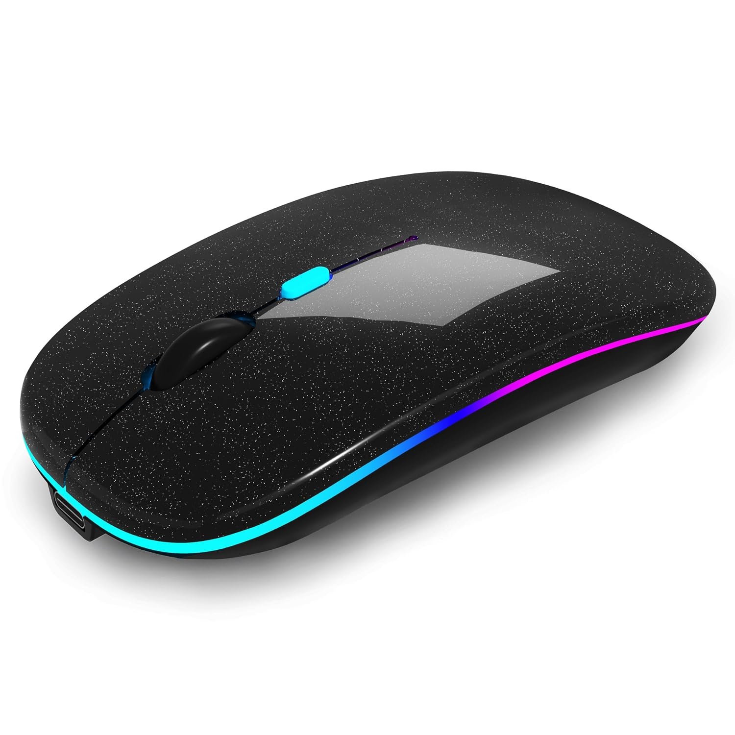 AIKOKOK Wireless Mouse, Bluetooth Mouse Rechargeable Dual Mode, Pearl Black
