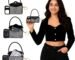 Phone Cover Case Wallet Crossbody I Phone 17 Cover with Card Holder Strap Mini Bag Houndstooth Design for Women | Black