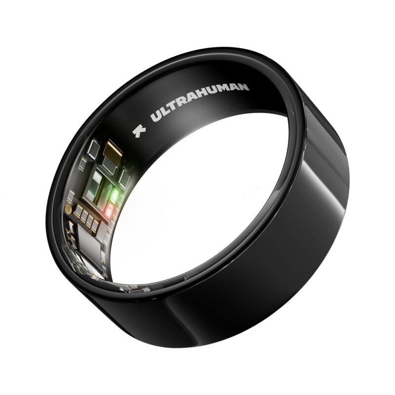 ULTRAHUMAN Ring AIR - Aster Black - Size 9 - Smart Ring | No App Subscription Fee | Size First with Sizing Kit | Sleep, Activity & Heart Rate Tracking | Fitness Ring for Men & Women