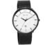 Titan Minimalist Quartz Analog with Date White Dial Black Stainless Steel Strap Watch for Men - NT1849NM01