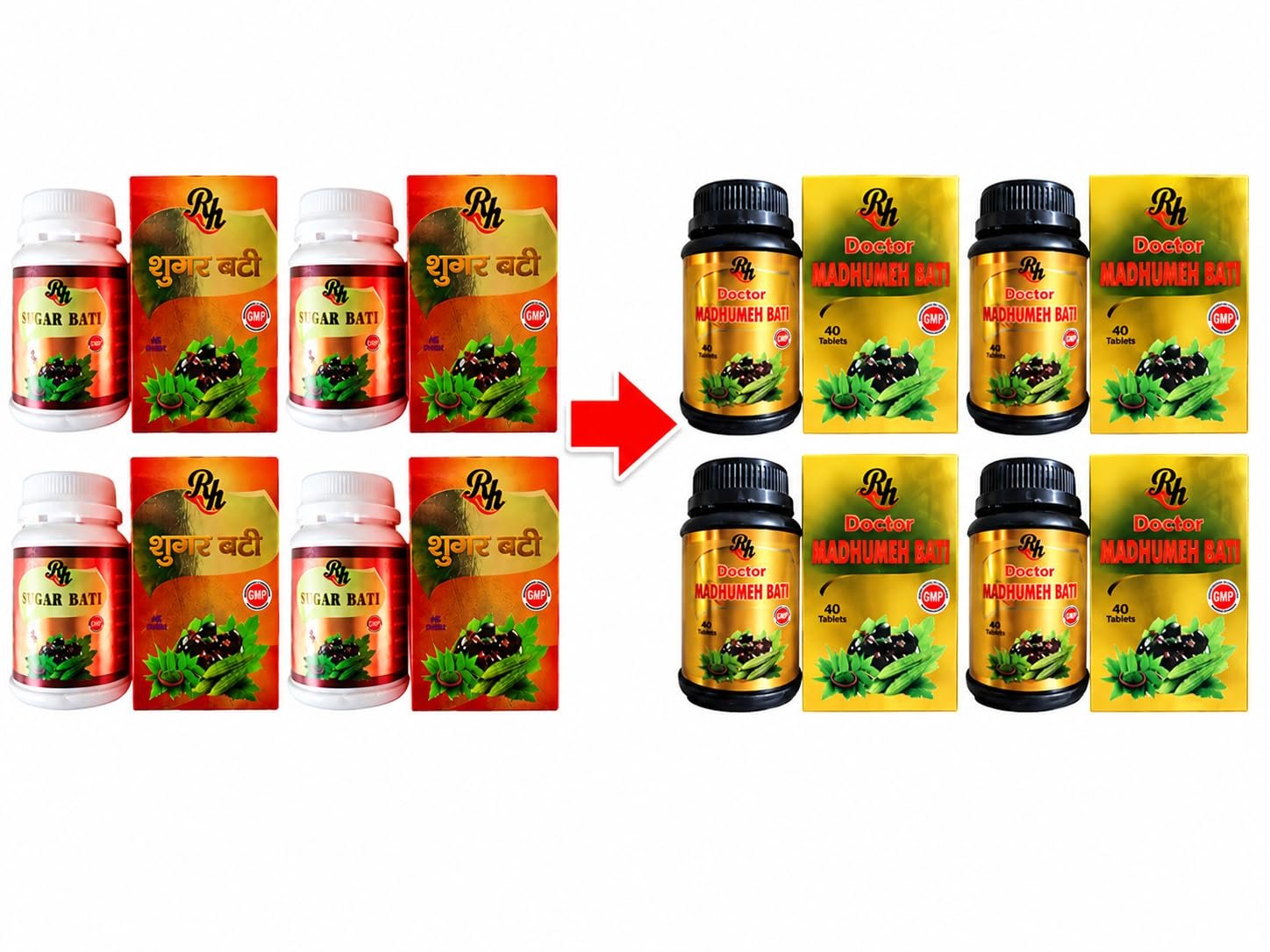 Riddhi Harbals Doctor Madhumeh Bati (Sugar Bati) Tablet 40 Pack of 4| Formerly Sugar Bati | Upgraded Ayurvedic Herbal Formula with Gudmar, Karela, Jamun, Giloy, Vijaysar & Methi | Total 160 Tablets