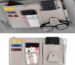 Car Sun Visor Organizer with Zipper | PU Leather Multi-Pocket Car Storage Holder for Sunglasses, Mobile Phone, Cards, Documents & Pen | Universal Auto Interior Organizer (Grey)