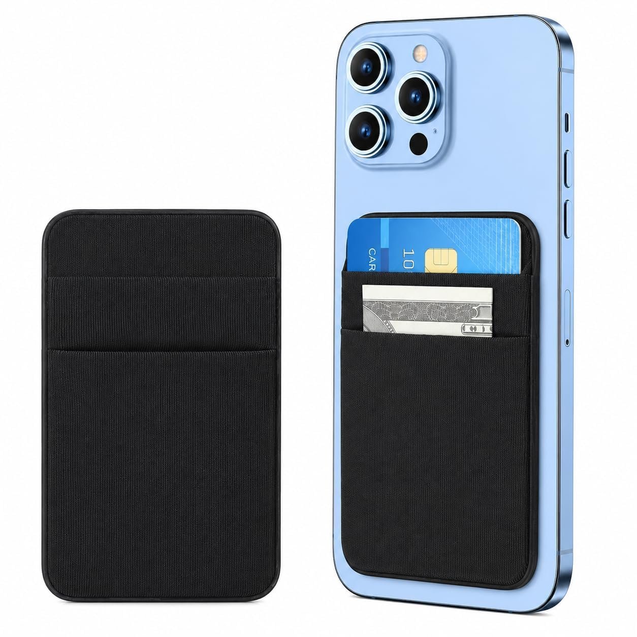 HARRIZON Wallet for Pixel 10 Series, Magnetic Card Holder with Strong Magnetic Attachment, Ultra-Slim 4mm Premium Leather Wallet, Minimalist Card Case Compatible with Android Magnetic Cases, Black