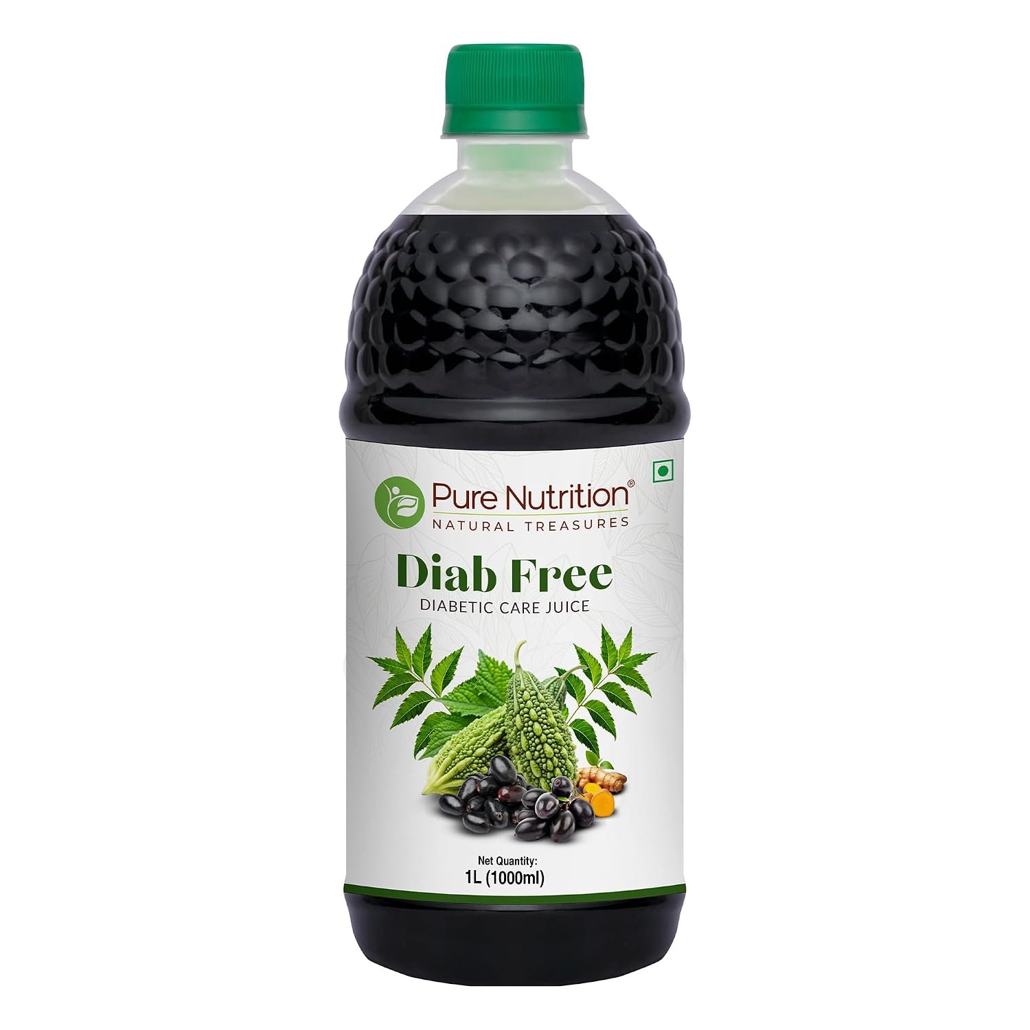 Pure Nutrition Diabetic Care Juice | Sugar Control Juices | Diabetic Juice with Karela, Jamun, Neem, Turmeric & Fenugreek Ayurvedic Medicine Herbs to Manage Sugar Levels - 1L