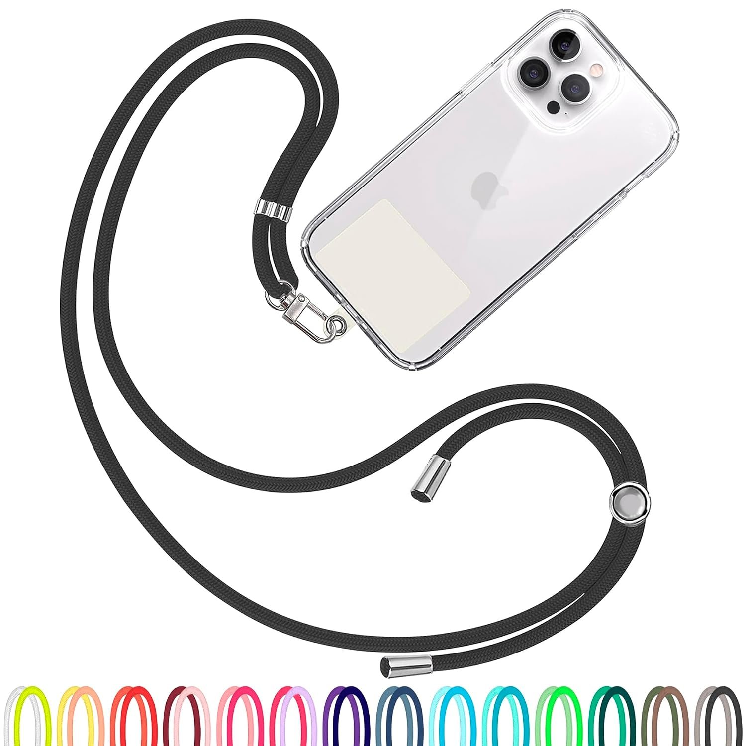 TBOC Cell Phone Lanyard - Adjustable Length Phone Lanyard - Neck Phone Holder - Phone Strap Crossbody - White Ice Pad
