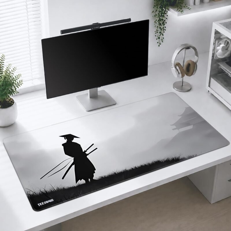 Silent Ronin XXL Gaming Deskmat 900x450mm – Minimalist Samurai Mouse Pad