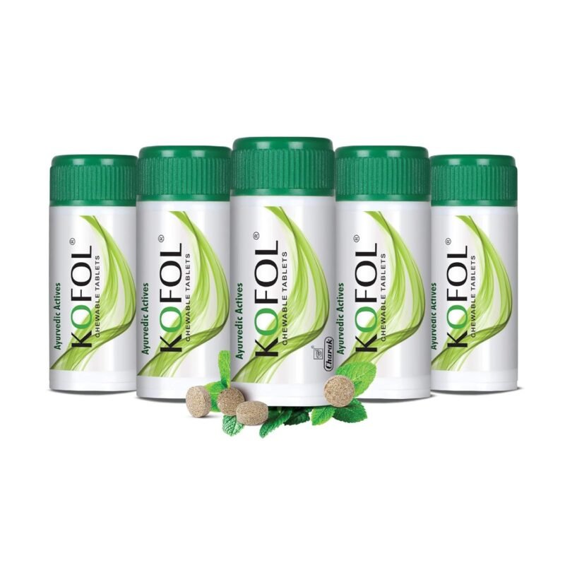 Vedistry Kofol Chewable Tablets | Sugar-Free Ayurvedic Throat Relief for Sore Throat, Dry Cough & Throat Irritation | Soothing tablets with Yashtimadhu, Lavang & Kali Miri | Fast-Acting, Easy-Carry Pack – 60 Tablets (Pack of 5)