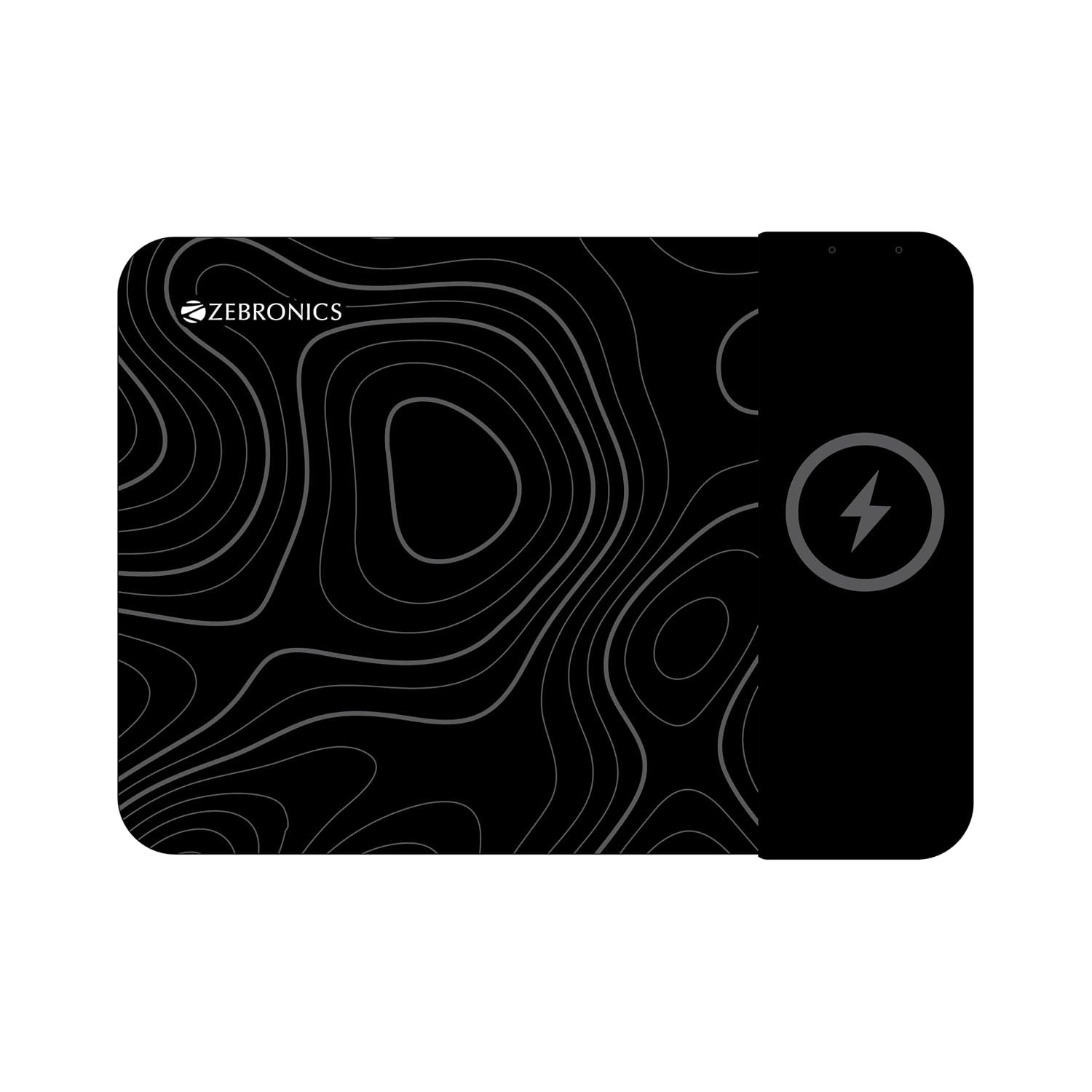ZEBRONICS MSP-W150 Mouse Pad with Wireless Charging, 15W Fast Charging, Micro-Weave Surface, Anti-Slip Rubber Base, 1m Type-C Cable, Anti-Fraying Edges, Comfort Padding